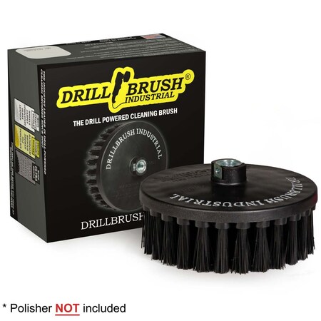 Drillbrush Scrub Brush for Rotary Polisher â Round 7 Inch Black Ultra Stiff 7in-L-K-T-DB